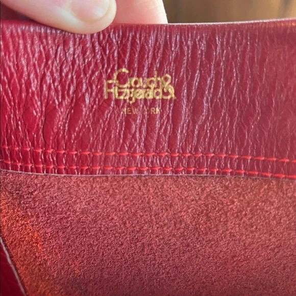 Crouch & Fitzgerald New York Oversized Red Leather Tote - Picture 3 of 17